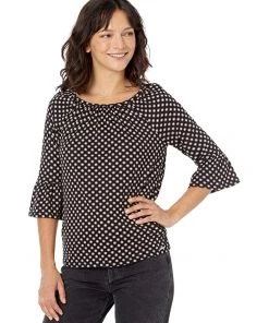 MICHAEL Michael Kors Shirts & Tops Petite Dot Flare Sleeve Top