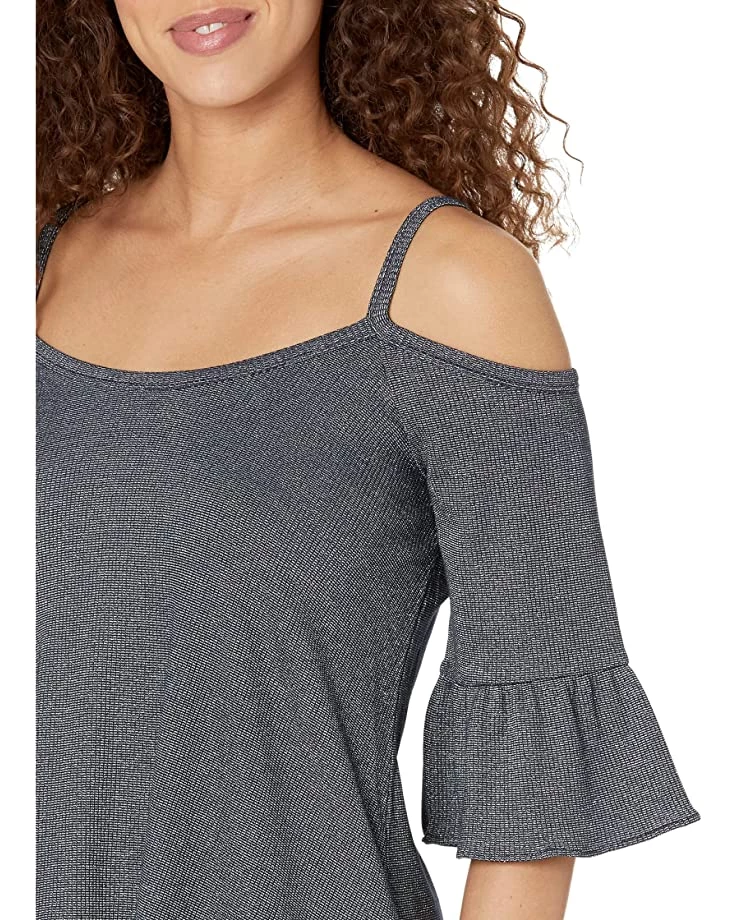 MICHAEL Michael Kors Shirts & Tops Sparkle Cold-Shoulder Ruffle Top - Image 3