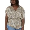 MICHAEL Michael Kors Shirts & Tops Plus Size Paisley Flounce Hem Top