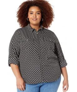 MICHAEL Michael Kors Shirts & Tops Plus Size Dot Lock Zip Shirt