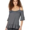 MICHAEL Michael Kors Shirts & Tops Sparkle Cold-Shoulder Ruffle Top