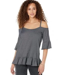 MICHAEL Michael Kors Shirts & Tops Sparkle Cold-Shoulder Ruffle Top