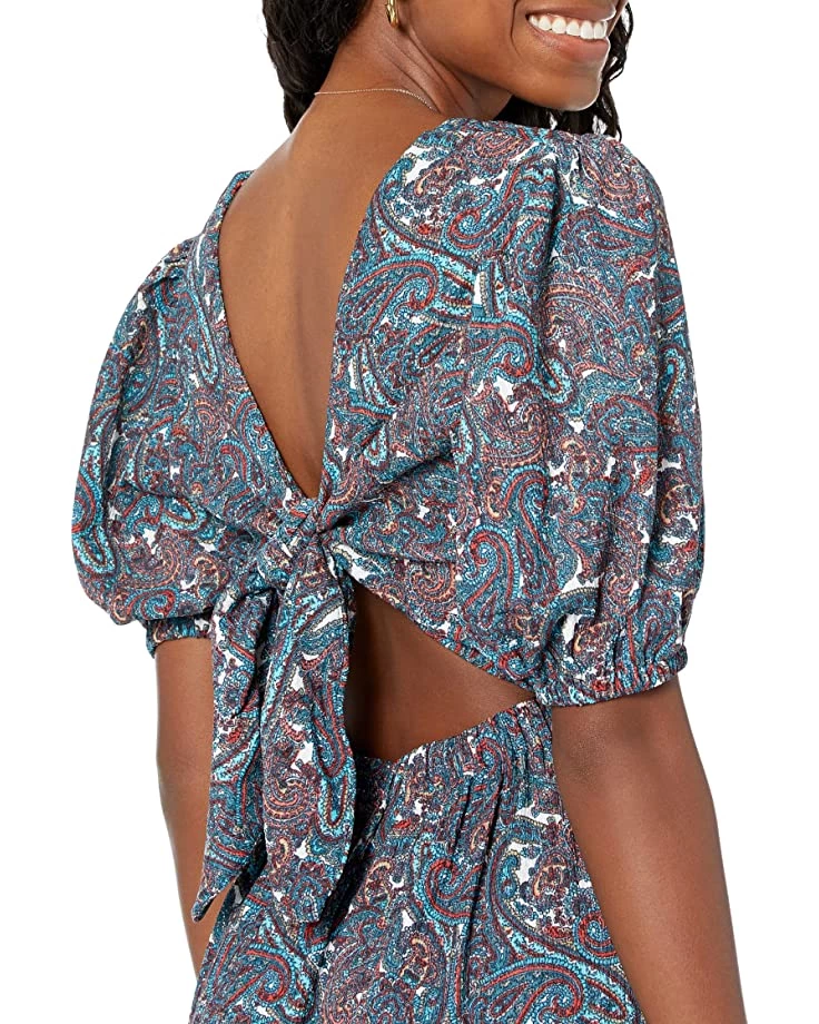 MICHAEL Michael Kors Dresses Petite Print Tie Back Midi Dress - Image 3