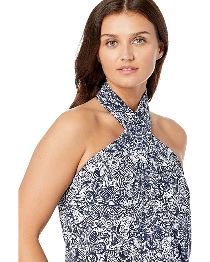 MICHAEL Michael Kors Shirts & Tops Petite Border Twist Halter Neck Tank - Image 3