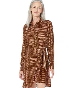 MICHAEL Michael Kors Dresses Geo Button-Down Tie Dress