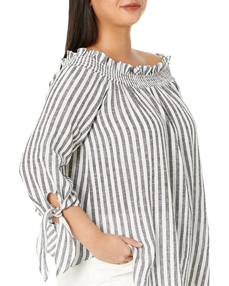 MICHAEL Michael Kors Shirts & Tops Plus Size Stripe Off Shoulder Top - Image 3