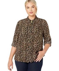 MICHAEL Michael Kors Shirts & Tops Plus Size Leopard Dog Tag