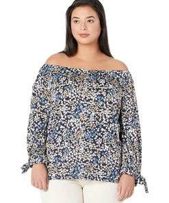 MICHAEL Michael Kors Shirts & Tops Plus Size Floral Tie Sleeve Peasant Top